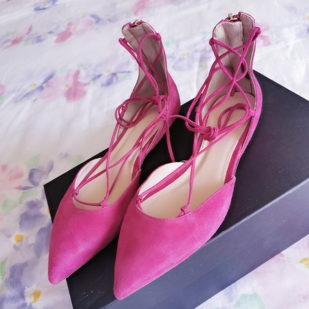 NWOT J.crew Lace-up Pointed-Toe Flats